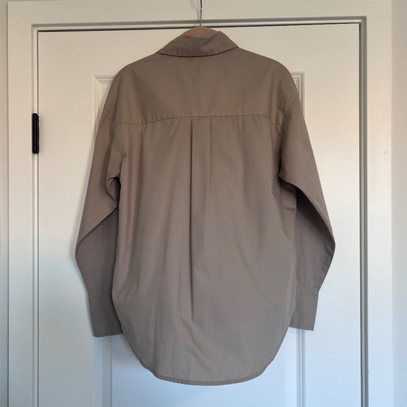Abercrombie & Fitch Oversized Poplin Button-Up Shirt Size XXS Soft Camel - Picture 3 of 6